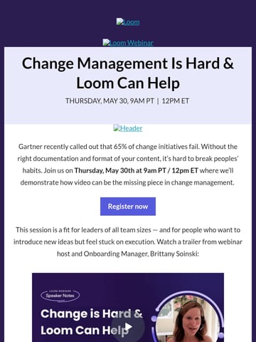 The Loom Team Email Design Thumbnail Preview