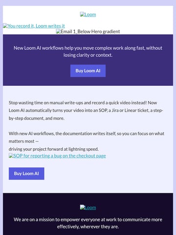 The Loom Team Email Design Thumbnail Preview