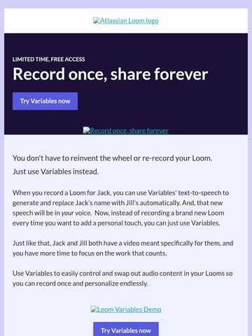 The Loom Team Email Design Thumbnail Preview