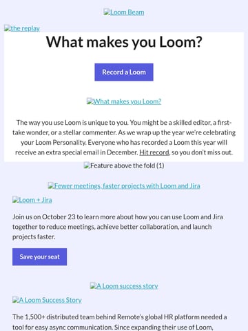 The Loom Team Email Design Thumbnail Preview
