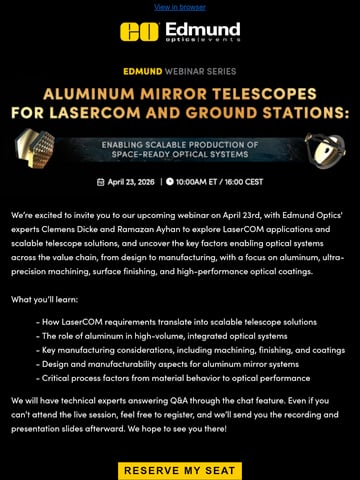Email Inspiration from Edmund Optics Events Thumbnail Preview