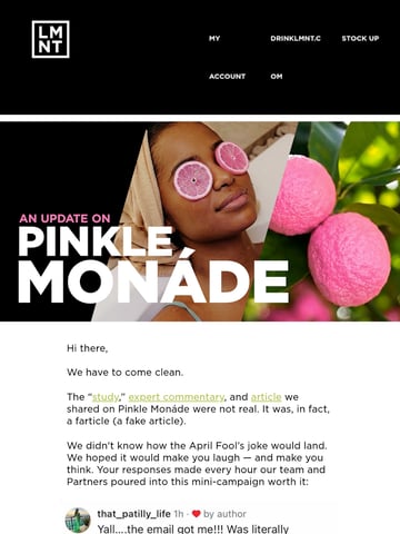 Email Inspiration from James and the LMNT Team Thumbnail Preview
