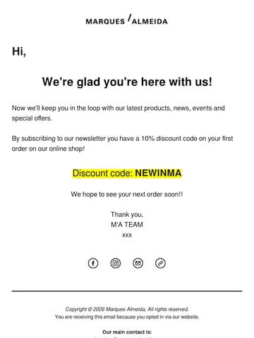 Email Inspiration from Marques ‘ Almeida Thumbnail Preview