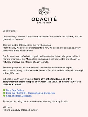 Email Inspiration from Odacité Thumbnail Preview