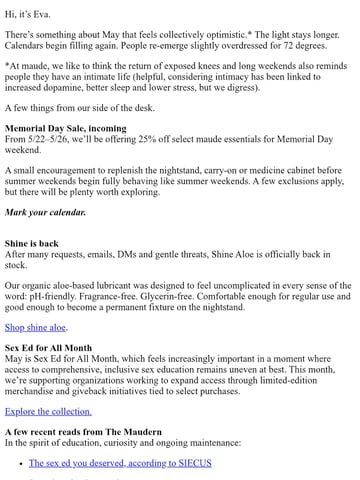 Email Inspiration from maude Thumbnail Preview