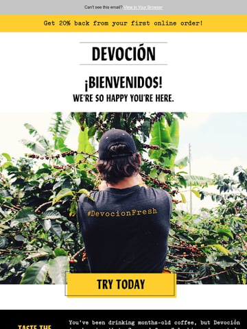 Email Inspiration from Devoción Coffee Thumbnail Preview