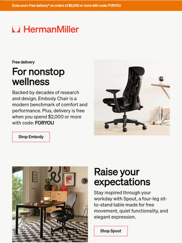 Email Inspiration from Herman Miller Thumbnail Preview