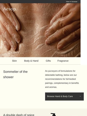 Email Inspiration from Aesop Thumbnail Preview