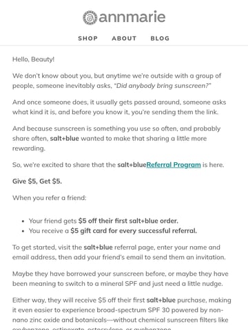 Email Inspiration from Annmarie Skin Care Thumbnail Preview