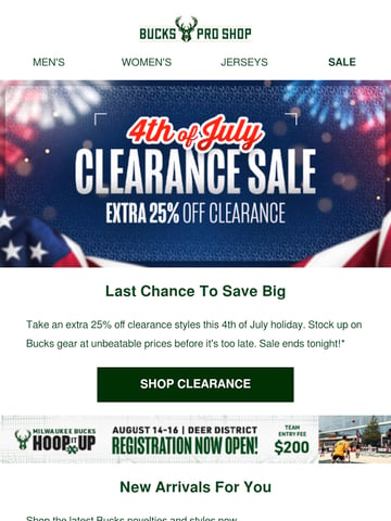Email Inspiration from Bucks Pro Shop Thumbnail Preview