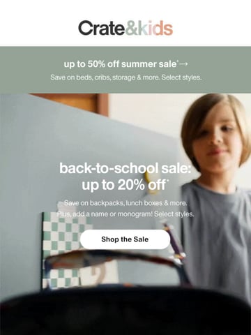 Email Inspiration from Crate & Kids SALE Thumbnail Preview