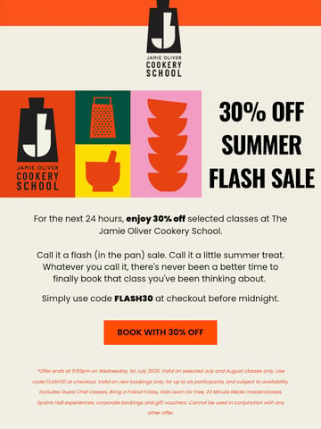 Email Inspiration from Jamie Oliver Cookery School Thumbnail Preview