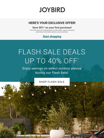 Email Inspiration from Joybird Flash Sale Thumbnail Preview