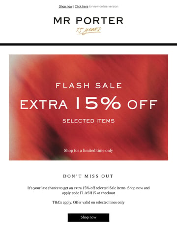 Email Inspiration from MR PORTER Thumbnail Preview