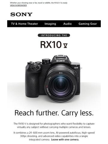 Email Inspiration from Sony Electronics Deals Thumbnail Preview