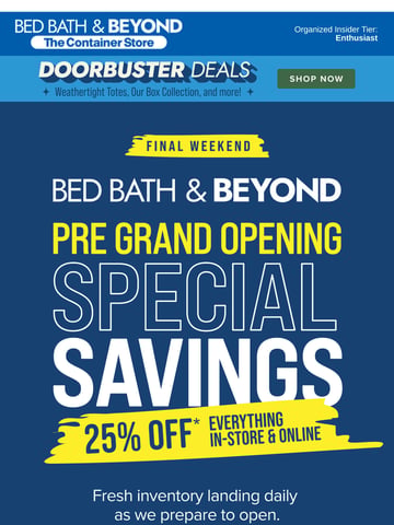 Email Inspiration from The Container Store | Bed Bath & Beyond Thumbnail Preview