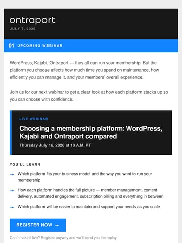 Email Inspiration from The Ontraport Team Thumbnail Preview