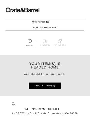 Crate & Barrel Email Designs Thumbnail Preview