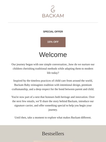 Email Inspiration from Backam Baby Thumbnail Preview