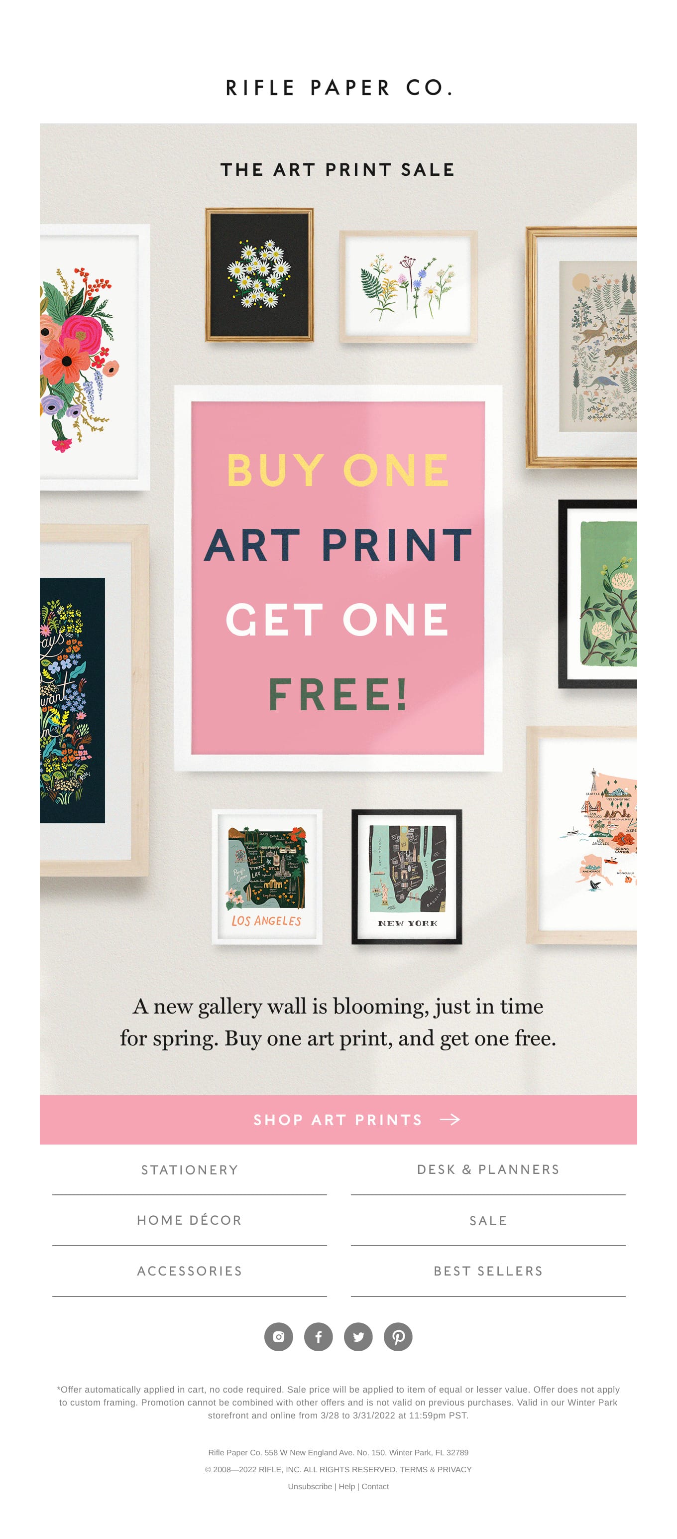 2 for 1 Art Prints! Email Screenshot
